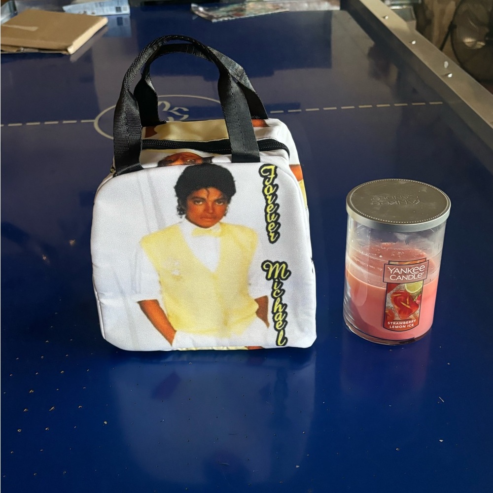 Michael Jackson lunchbox and keychain